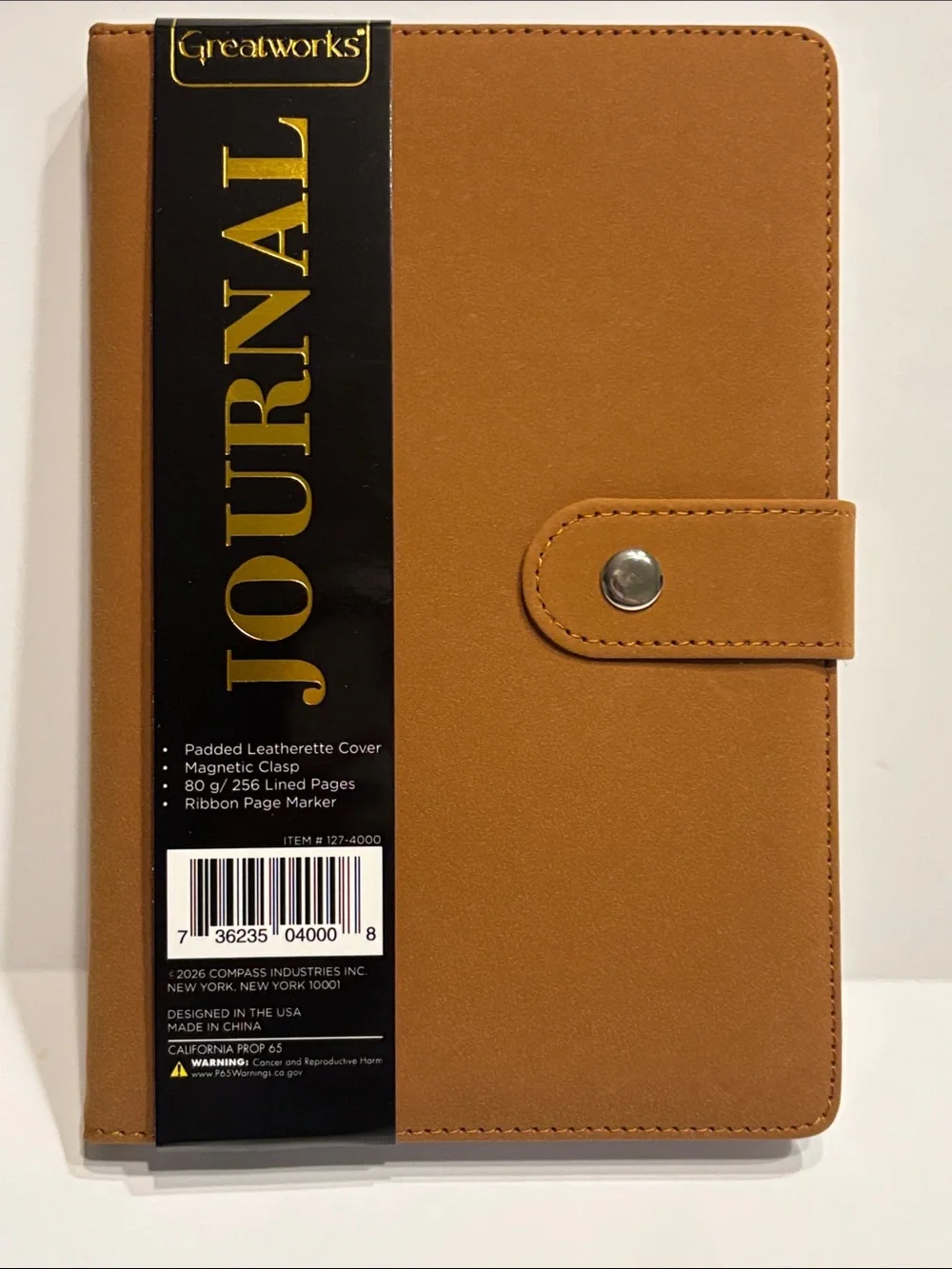Greatworks Tan Padded Leatherette Journal